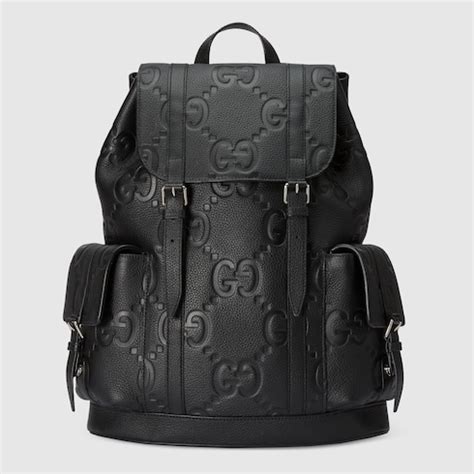 gucci backpack black with stripe|gucci signature leather backpack black.